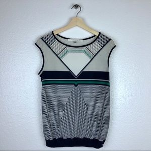 Max Studio striped geometric print top